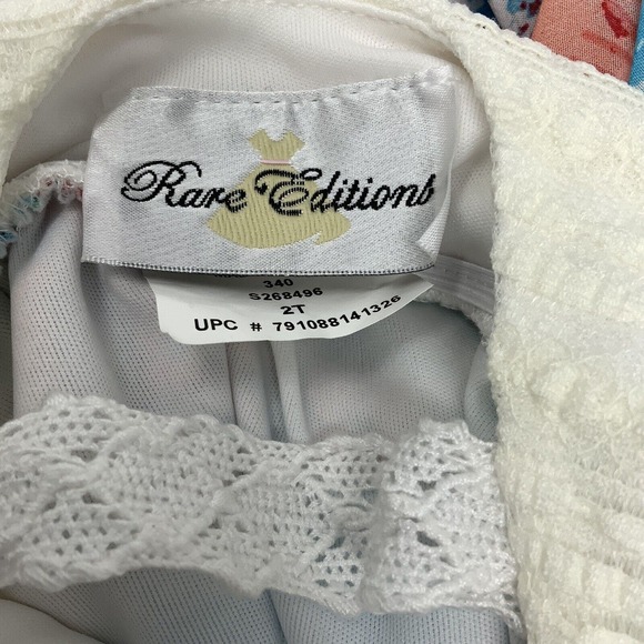 RARE EDITIONS Girl's Country Sleeveless Sun Dress Size 2T Flower Bow Tie Back - Picture 12 of 13